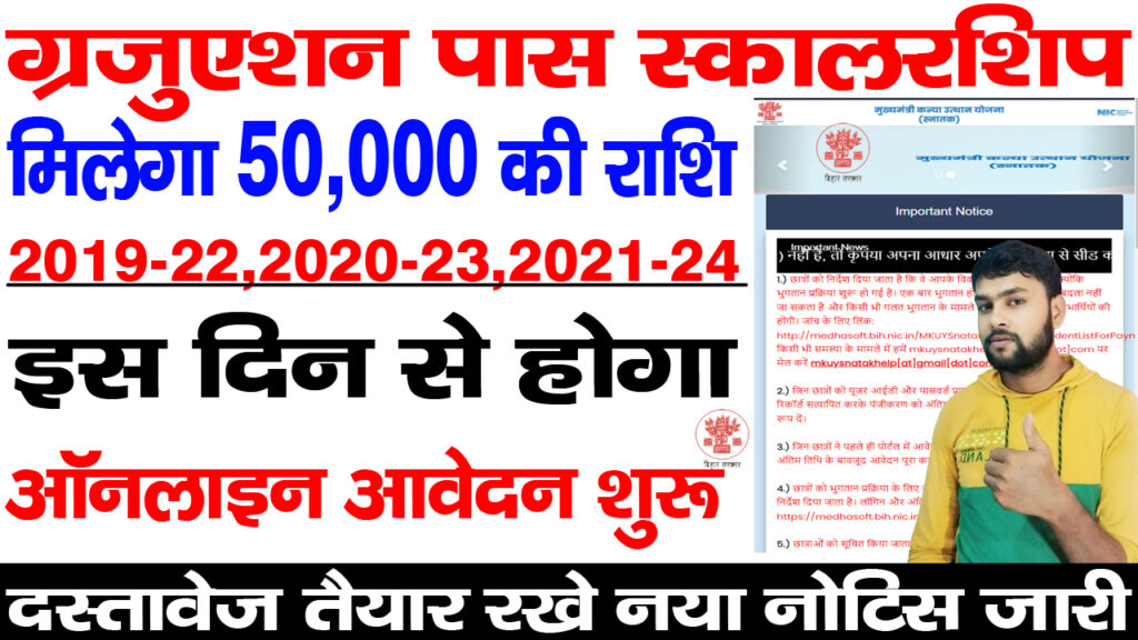 Bihar Graduation Pass Scholarship 2024 Online