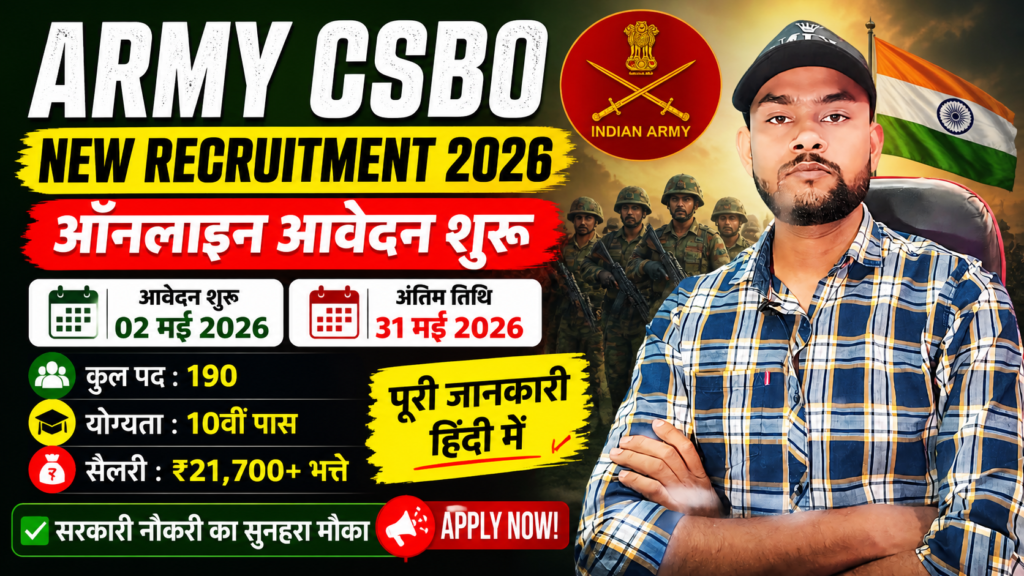 Army CSBO New Recruitment 2026