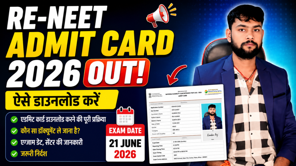 RE-NEET Admit Card 2026 Out